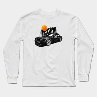 Black E30 Classic Coupe In Nature Long Sleeve T-Shirt